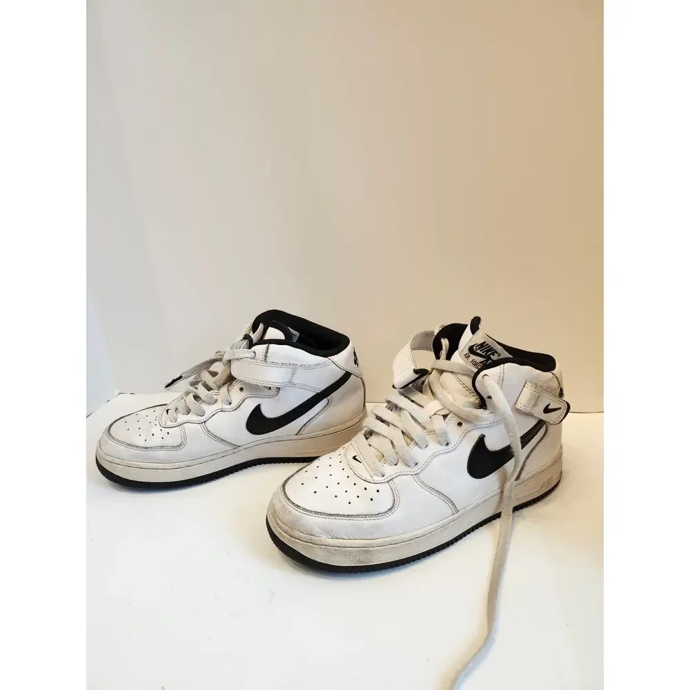 Nike Air Force 1 Mid LE GS Youth Size‎ 6.5 White Black Sneakers DH2933-103